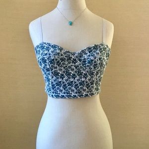 TALULA Floral Lace Print Bustier/Crop Top